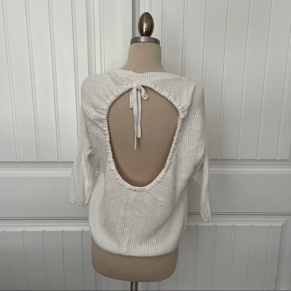 Express White Open Back Sweater - Picture 2 of 4